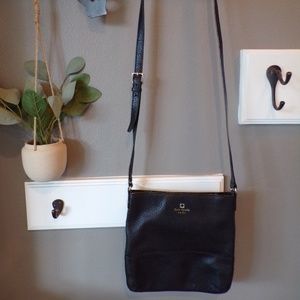 [Kate Spade] Cora Black Pebbled Crossbody Leather Purse